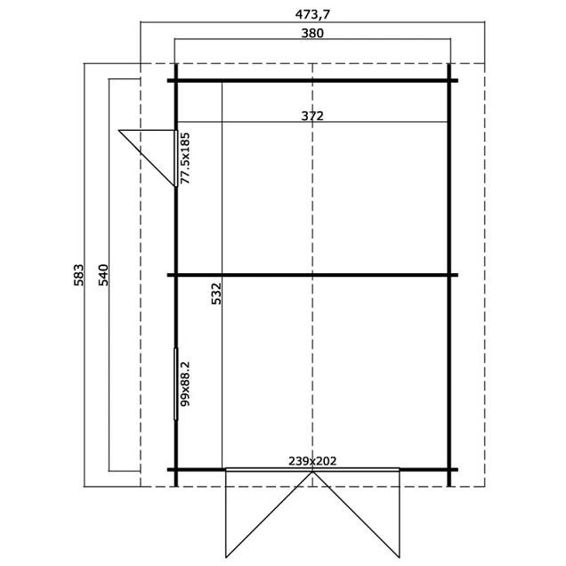 Outdoor Life Garage Yarik Platinum Grey-Wit 380 x 540 cm - Afbeelding 2